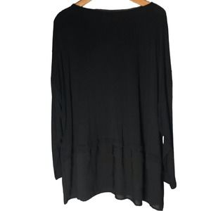 Apt 9 Long Sleeve Black Top Ruffle Hem Size 3X